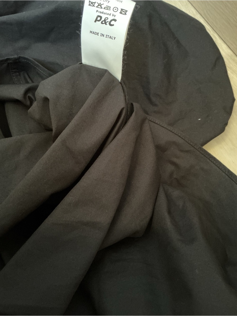 Black Puff-Sleeve Midi Dress with Elastic Waist - Picture 11 of 11